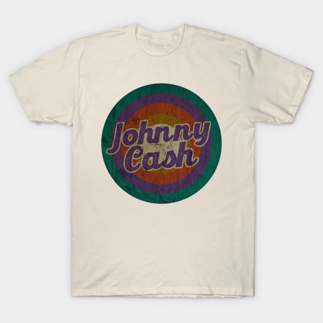 Johnny Cash  - Retro Circle - DESIGN -  Vintage T-Shirt by testerbissnet